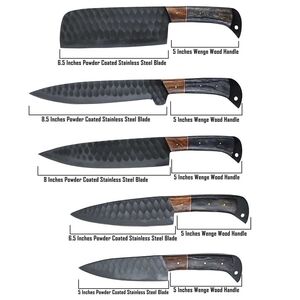 Kitchen Set Handmade knives with Carbon Steel Chef Damascus Knives Set  NEW